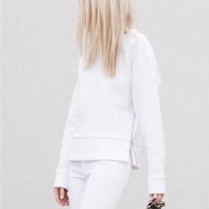 Aritzia Wilfred Free Zuzanna Side Zip Sweater White  Top 100% Cotton Size XSmall